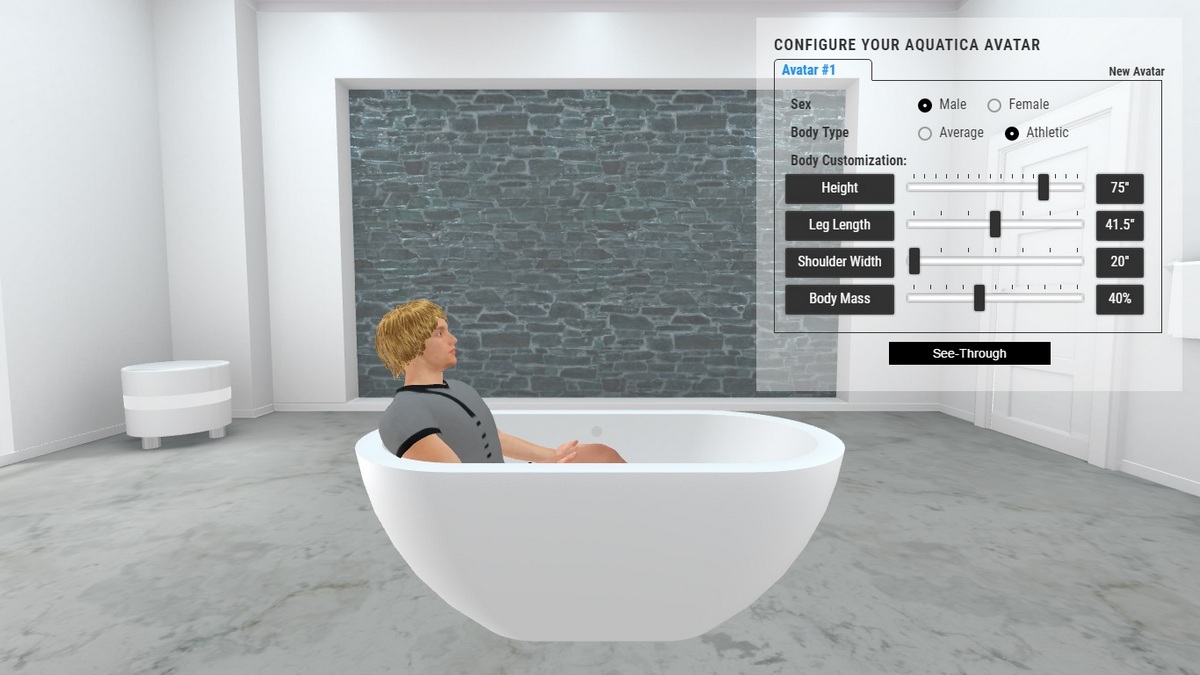 Karolina Bathtub 3D Body Position